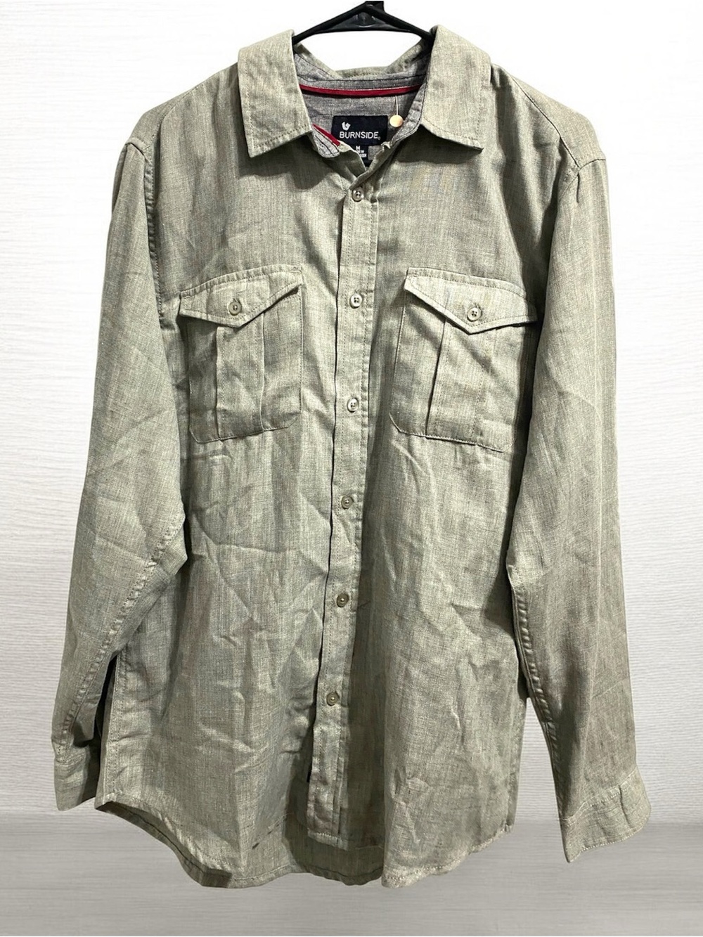burnside Olive-Tone Lightweight Button Shirt Jacket size M